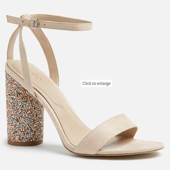 ALDO rose gold glitter sandals, size 7 - Picture 3 of 3